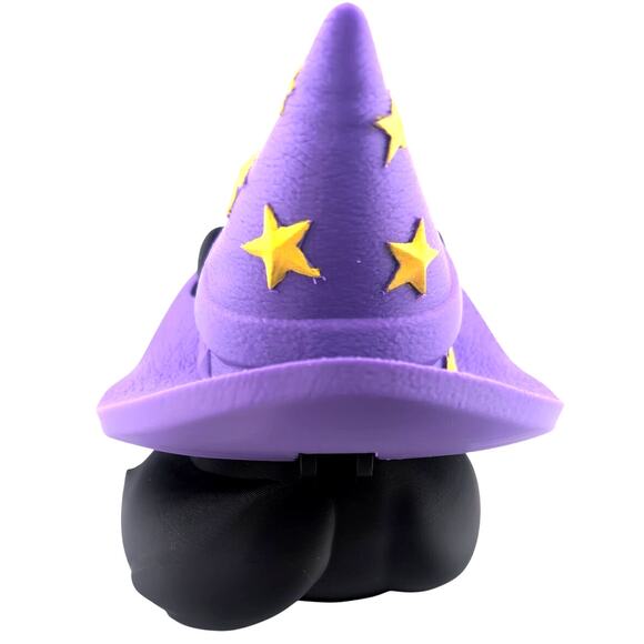 Adorable Black Cat Candy Dish with Purple Witch Hat Trinket Box Halloween Decor - Picture 3 of 3